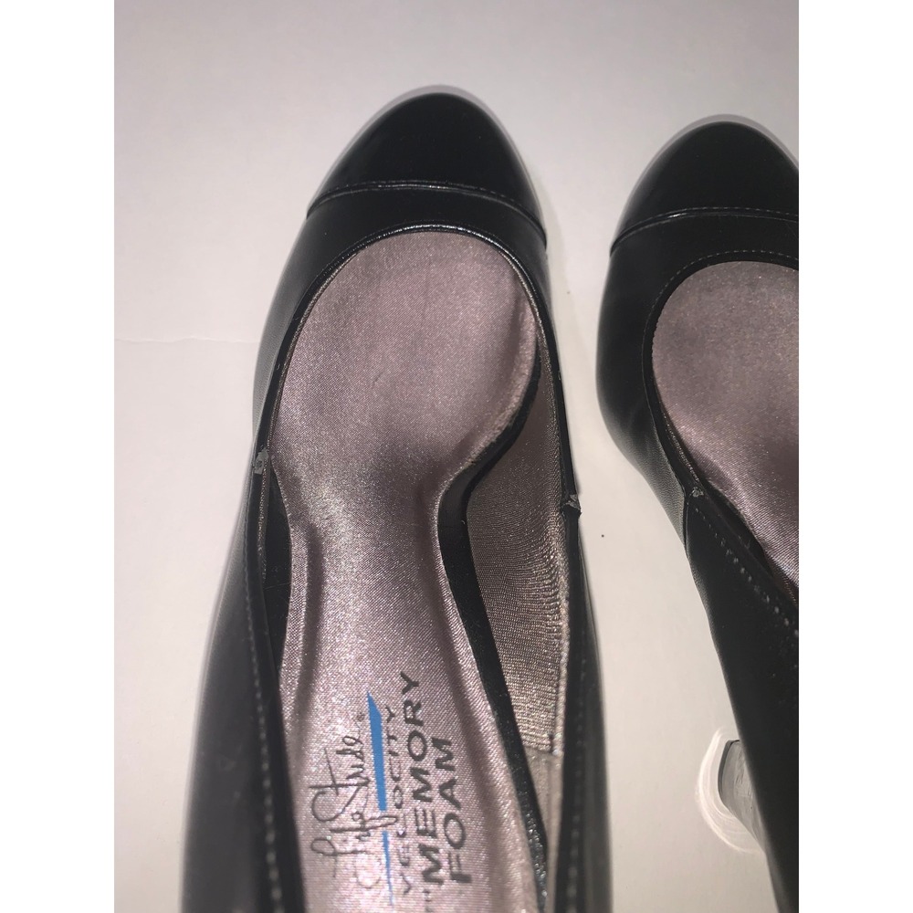 LifeStride Bright Black Memory Foam Cap Toe Pumps Heels Womens Size 8M‎ - Picture 8 of 15